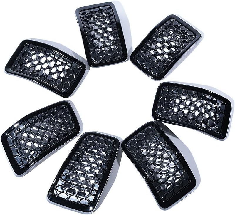 Anzios Replacement for 2019 2020 2021 Jeep Cherokee Black Grill Insert Front Grille Inserts Honeycomb Mesh Cover Accessories 7PC - Image 1